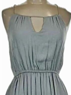 Alice & You Grey Spaghetti Strap Maxi Dress with Keyhole Detail